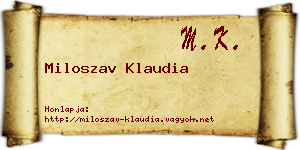 Miloszav Klaudia névjegykártya